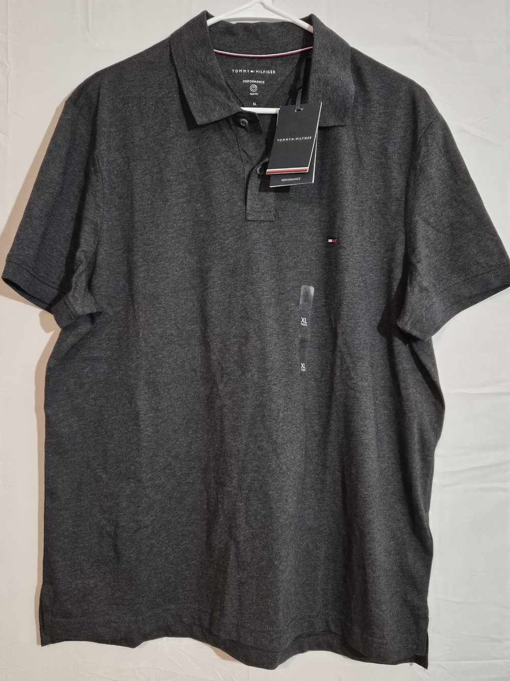 Tommy Hilfiger NWT XL Charcoal Gray Polo with Subtle Logo